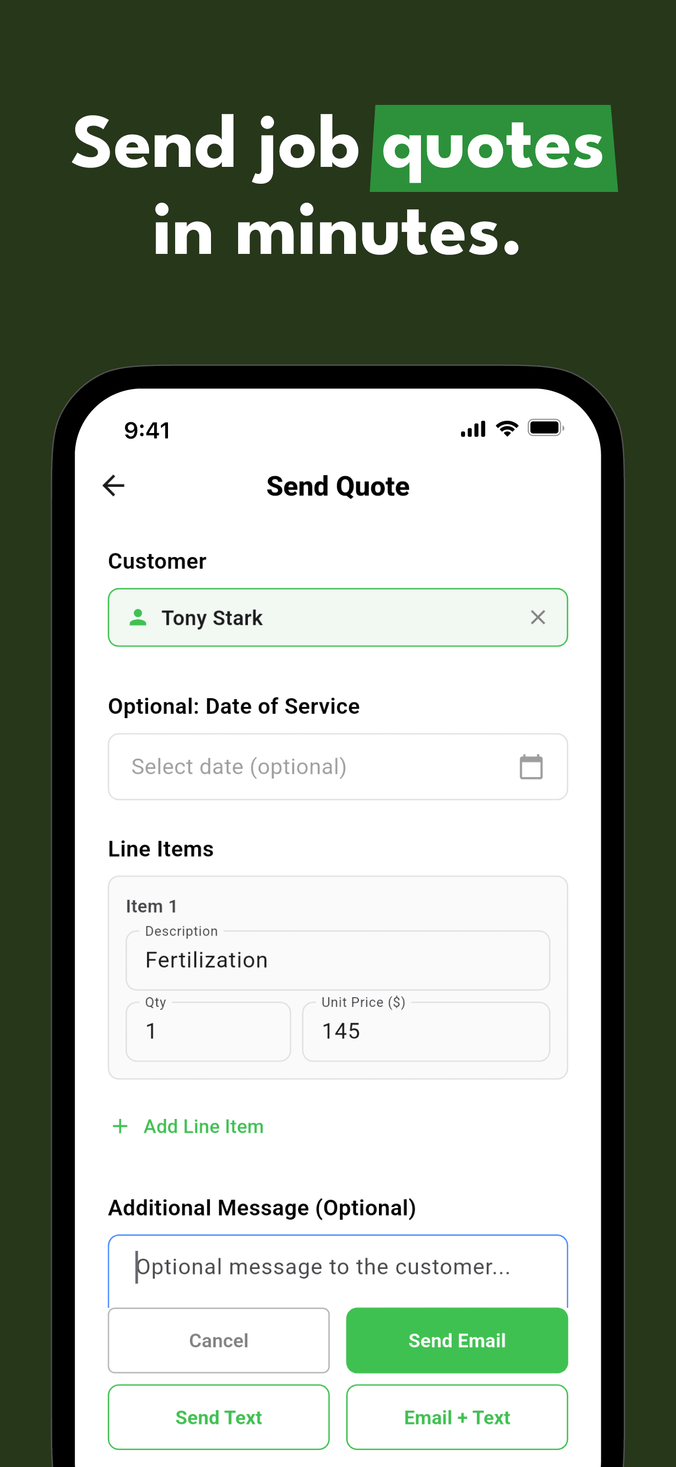 Send quotes in minutes